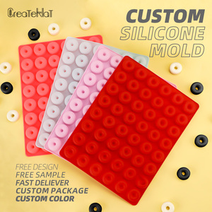 48 <span class=keywords><strong>Mini</strong></span> <span class=keywords><strong>Donut</strong></span> Silicone Baking công cụ bốn màu rose-hình kẹo khuôn cho DIY bánh còi khuôn bao gồm đóng gói trong túi - Product Image 1