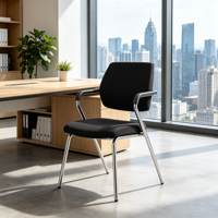 Chaise de bureau moderne en tissu avec 4 pieds en métal, chaise de réunion pour salles de formation et écoles