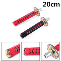 Poignée de levier de vitesse universelle en cuir de 20 cm, style katana samouraï, pour décoration de voiture de course