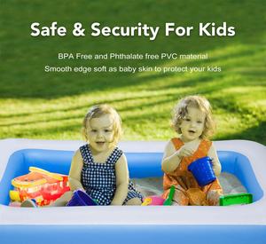 Bañera inflable personalizada para niños, <span class=keywords><strong>piscina</strong></span> de bolas, dos anillos, azul y blanco, PVC, familiar - Product Image 6