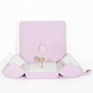 Wholesale Luxury Double Open Jewelry Gift Box Velvet Jewelry Packaging Box <b>Earring</b> Bracelet Necklace Ring Pack <b>case</b> - Product Image 3
