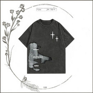 Camisetas Casuales Extra Grandes Personalizadas 2025, Moda Urbana, Estilo Hip Hop para Hombre, Holgadas, de Poliéster/Algodón, Lavadas, Ecológicas - Product Image 3