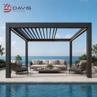 Pergola rétractable d'extérieur en aluminium, gazebo, pavillon avec système de toit pliant électrique pour terrasse, resort et usage commercial