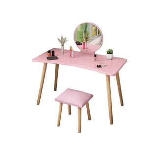 Туалетный столик для девочек с табуретом и зеркалом | Детский туалетный столик идеально подходит для розового цвета