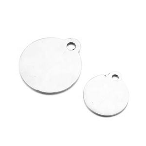 Yiwu Aceon acier inoxydable 19mm à 30mm diamètre différent <span class=keywords><strong>rond</strong></span> solide blanc bricolage Laser graver en gros boucle cercle étiquette de chien - Product Image 1