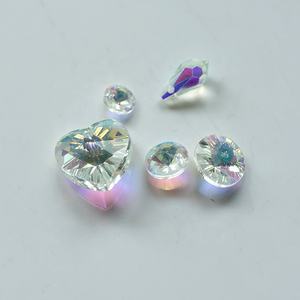 Venta al por mayor agujero lateral multi-Sección tridimensional gota de agua colgante de cristal redondo AB Color cuentas sueltas hechas a mano - Product Image 3