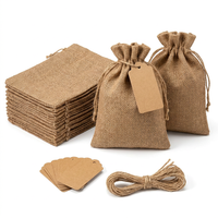 Pochette de rangement en toile de jute recyclable avec cordon de serrage pour cadeaux de mariage, emballage cadeau, rangement de bijoux et de chaussures, et promotion