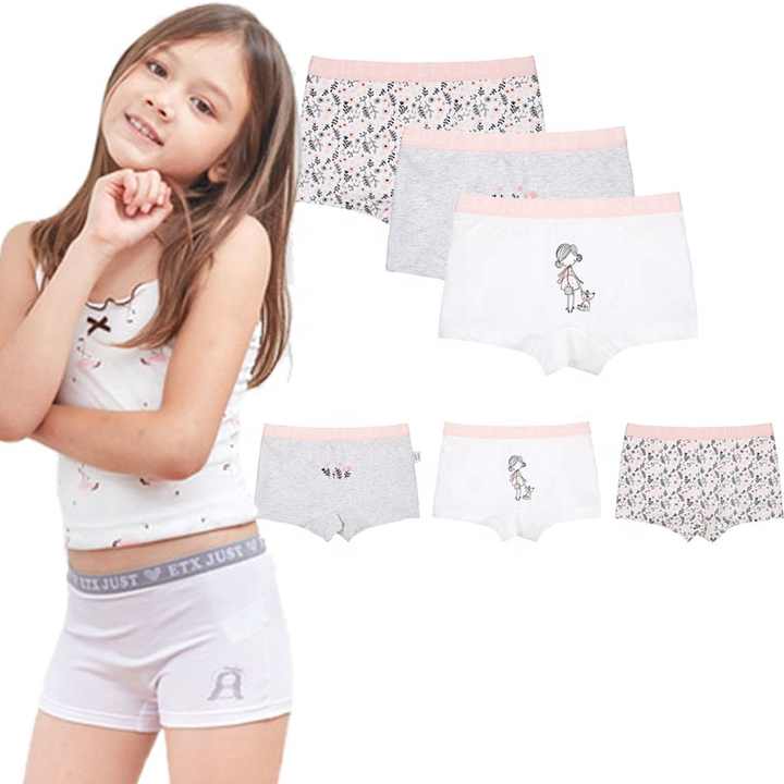 Venta caliente suministro de algodon en stock ninas preadolescentes ropa interior Alibaba