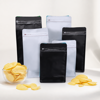 Sacs d'emballage pour café et sucre de qualité alimentaire, refermables avec fermeture éclair, pour noix, chips, biscuits, en-cas, résistants à l'humidité, fond plat