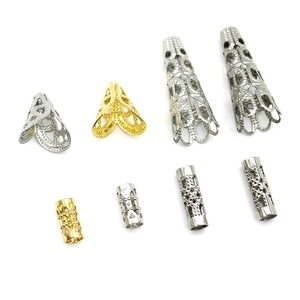 เครื่องประดับผมสแตนเลส Anno Jewelry รูปทรงแตรฉลุลายทรงกระบอก พู่ห้อยตกแต่งหมวก อุปกรณ์ทำเครื่องประดับ DIY สีทอง สีเงิน - Product Image 1