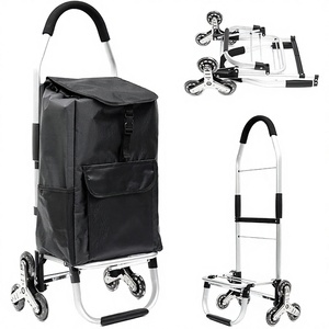 Carritos de Compras Plegables de Aluminio Cromado con Tres Ruedas para Subir Escaleras - Product Image 4