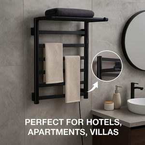 Sang Trọng Phòng Tắm Hiện Đại Có Thể Gập Lại Hình Chữ Nhật Tản Nhiệt Hẹn Giờ Treo Tường Massage Thép Không Gỉ Nước Nóng Khăn Ấm Hơn Vàng Đứng - Product Image 2