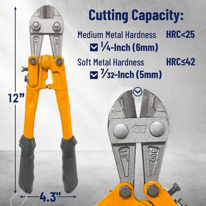 Coupe-boulons en acier MN CRV de 12 pouces, poignée en plastique, coupe-boulons lourd, coupe-chaîne, coupe-fil, outil de coupe - Product Image 3