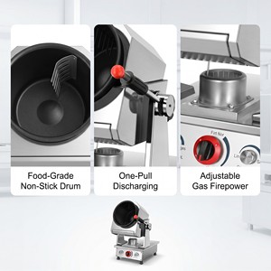 Máquina Comercial para Saltear con Gas Natural y GLP, con Tambor Giratorio Antiadherente, para Restaurantes y Suministro de Equipos para Cocinas en la Nube - Product Image 4