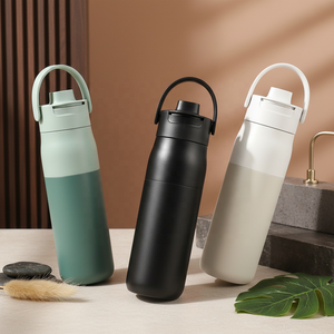 Nouvelle bouteille d'eau isolée sous vide à double paroi sans BPA, anti-fuite, 680 ml/1000 ml, avec filtre pour le camping - Product Image 1