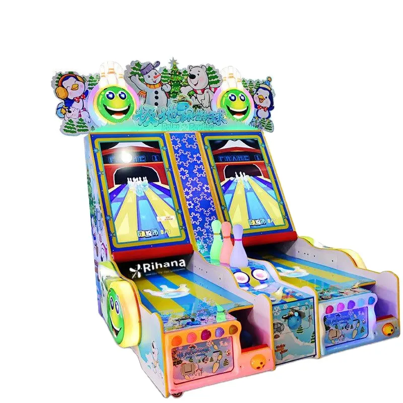 Hot selling factory direct selling coin operated game machines, two person polar bowling machines for sale