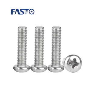 สกรูแบบหัวกลมสำหรับครอสไดรฟ์แบบเรียบสกรู M3-M20เครื่องจักร - Product Image 1
