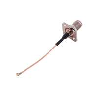 Câble coaxial d'antenne PTFE 50 Ohms RG178 avec connecteur NEX10 femelle et connecteur U.FL mâle à montage sur bride carrée de 20 mm pour appareils électroménagers