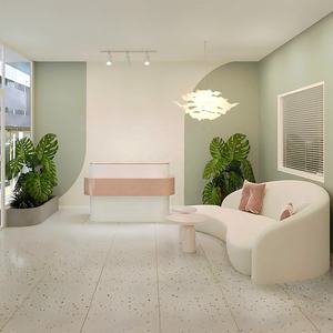 Décoration de salon de beauté de couleur <span class=keywords><strong>macaron</strong></span>, mobilier d'exposition personnalisé, chaise de beauté haut de gamme, design d'intérieur personnalisé de salon de beauté - Product Image 4