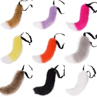 Nouvelle queue de renard artisanalette pour cosplay d'Halloween, accessoire de queue d'animal pliable et ajustable pour hommes et adultes