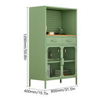 Armoire de rangement en acier de haute qualité pour usage domestique porte en filet de salon casiers en bois en métal avec tiroir Design peu encombrant