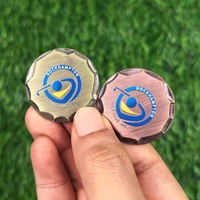 Différentes couleurs en stock, marqueur de balle de golf en alliage de zinc et métal de 30 mm, vierge, pour utilisation en extérieur