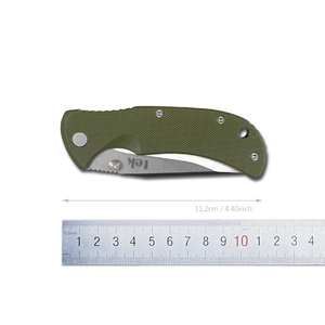 Cuchillo plegable de titanio personalizado, cuchillo de camping con mango G10 - Product Image 3