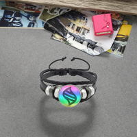 Gelang Perhiasan Anyaman Kulit Multi-Warna Gelang Modis untuk Pria dan Wanita Pilihan Warna Optimal