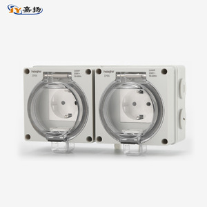 ปลั๊กไฟกันน้ำสำหรับใช้งานกลางแจ้ง 250V 13 แอมป์ IP66 แบบสองช่องเสียบ พร้อมฝาครอบใส สำหรับใช้งานภายนอกอาคาร - Product Image 1