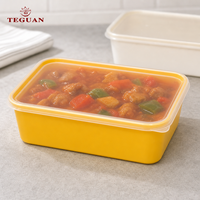 Conteneur alimentaire carré en PP TeGuan de 23 oz, robuste, avec couvercle, compatible micro-ondes et congélateur, boîte jetable épaisse pour la préparation des repas en restaurant