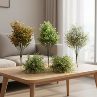 Buket Bunga Buatan dengan Tanaman Hijau Eucalyptus dan Violet untuk Dekorasi Pernikahan, Rumah, Hotel, dan Rangkaian Bunga