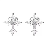 Clous d'oreilles vintage style baroque entièrement sertis de pierres irisées, à visser, unisexe, en acier inoxydable, accessoires pour cartilage, vente en gros