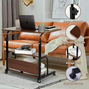 Escritorio Portátil Ajustable de Madera para Oficina en Casa, <span class=keywords><strong>Mesa</strong></span> de Trabajo Móvil para Computadora Portátil, Escritorio con Ruedas para Espacios Pequeños, Sala de Estar - Product Image 5