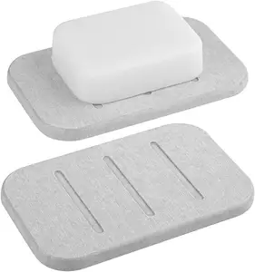 Özelleştirilmiş diyatomit sabunluk hızlı kurutma sabun tutucu banyo duş için kendinden kuru diyatomit taş bulaşık deterjanı konteynerler