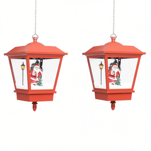 Lámpara Colgante LED Navideña con Diseño de Santa Claus Rojo, 10.6x10.6x17.7, Iluminación Decorativa - Product Image 1