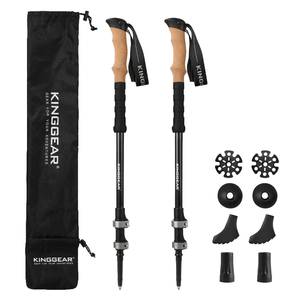 Bâtons <span class=keywords><strong>de</strong></span> randonnée télescopiques pliables en fibre <span class=keywords><strong>de</strong></span> carbone 100% style nordique antique pour la défense personnelle - Product Image 1