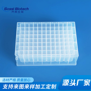 จานไมโครเพลท Gossi Biotech 96 หลุม แบบหลุมลึก 2.2 มล. ก้นกลม ผลิตจากพลาสติก PP โปร่งใส สำหรับการเก็บตัวอย่างและการปฏิกรณ์ในห้องปฏิบัติการ - Product Image 1