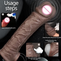 Grande manchon extensible pour pénis en silicone, épaisse et extra-large, pour hommes LM-CT607-3