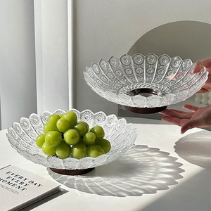 <span class=keywords><strong>Assiette</strong></span> en verre transparente embossée faite à la main de luxe, <span class=keywords><strong>décorative</strong></span>, personnalisée, avec <span class=keywords><strong>pied</strong></span>, <span class=keywords><strong>pour</strong></span> fruits, <span class=keywords><strong>pour</strong></span> événements - Product Image 5