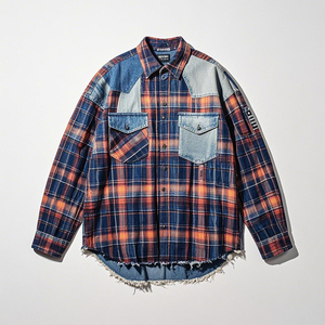 Damen Kapuze rot und schwarz kariertes Flanell Baumwoll hemd Herren Doppelt asche Custom Casual Herren <span class=keywords><strong>Plaid</strong></span> Karierte Hemden für Herren - Product Image 2