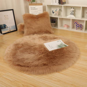 Tapis arc-en-ciel de luxe en fausse fourrure, accessoire à poils longs en peau de mouton, personnalisé, <span class=keywords><strong>blanc</strong></span> - Product Image 4