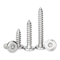304 Stainless Steel Hex Socket Self Tapping Screws with Chamfered Flat Heads Outdoor Decking Wood Assembly Fasteners