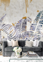 Papier peint mural 3D personnalisé, paysage tropical, feuilles de plantes peintes à la main, fleurs, chambre à coucher, décoration de la maison, imperméable