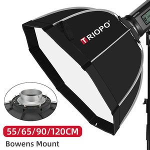 Triopo 55cm 65cm 90cm foto portátil Bowens montaje Softbox Octágono paraguas al aire libre <span class=keywords><strong>caja</strong></span> suave para Godox Jinbei Strobe - Product Image 1
