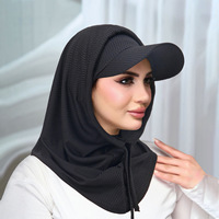 Nouveauté Turban Foulard Chapeau en Polyester Uni Combinaison Ensemble Voile Musulman Accessoires pour Femme