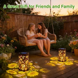 Farol Solar con Forma <span class=keywords><strong>de</strong></span> Girasol, Colorido, Impermeable, con Luz <span class=keywords><strong>de</strong></span> Sombra Brillante para Exteriores, Alimentado por Energía Solar, para Caminos, Jardines, Patios, Decoración Nocturna - Product Image 6