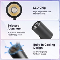 Projecteur COB orientable 30W pour éclairage intérieur, système d'éclairage sur rail commercial, projecteur sur rail, éclairage sur rail LED