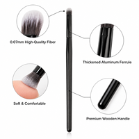 Pinceau de maquillage professionnel KB126 avec fibre de haute qualité de 0,07 mm, virole en aluminium épaissie et manche en bois de qualité supérieure