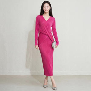 Conjunto de Falda Plisada con Cintura Cruzada y Cuello Alto, Estilo Coreano, Casual y Elegante, para Mujer, Diseño PY Fashion, Venta al Por Mayor - Product Image 1