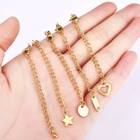 Extensions de collier, bracelet et chaîne de cheville en acier inoxydable avec fermoir mousqueton pour la fabrication de bijoux